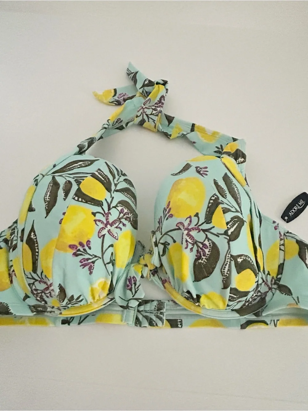 Adore Me Shelby Contour Bikini Top Lemon Print | Size 40DD